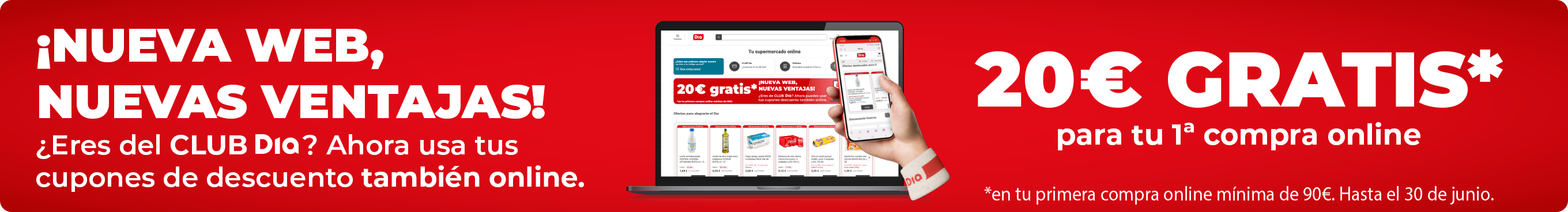 Haz tu primera compra en el Supermercado Online con 20€ de descuento