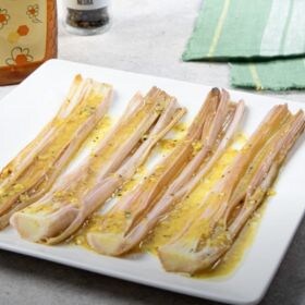 receta ensalada de puerros asados con vinagreta de mostaza