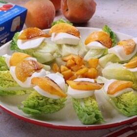 receta ensalada tibia de melocotón a la plancha