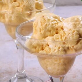 receta helado cremoso de melocotón y yogur