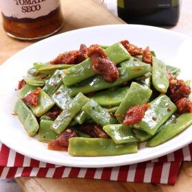 receta judías verdes con tomate seco