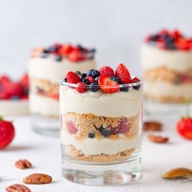 receta bol de queso fresco batido y muesli