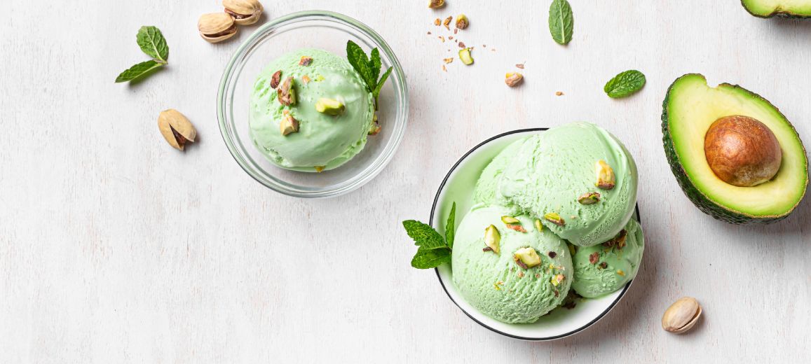 receta helado de pistachos y aguacate