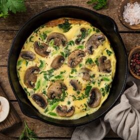 receta frittata de champiñones y queso manchego