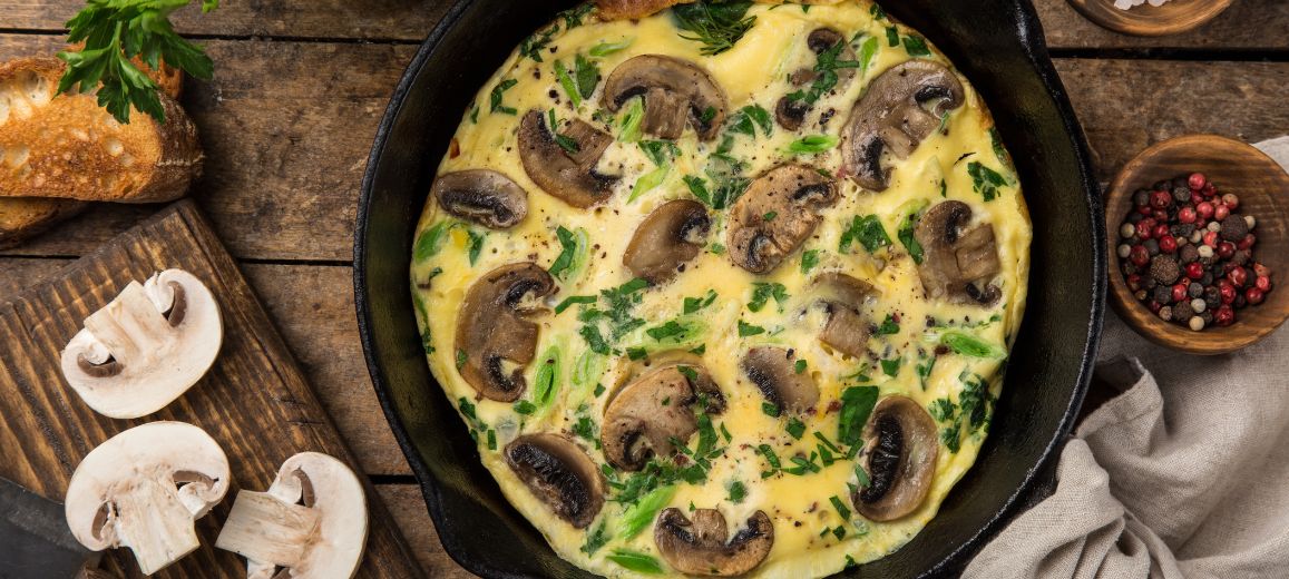 receta frittata de champiñones y queso manchego