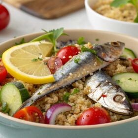 receta ensalada de quinoa y sardinas en tomate