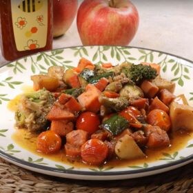 receta verduritas agridulces salteadas con manzana
