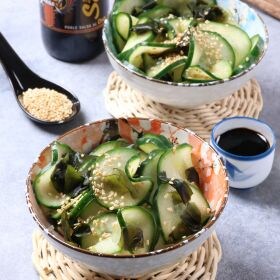 receta ensalada sunomono (ensalada japonesa de pepino)