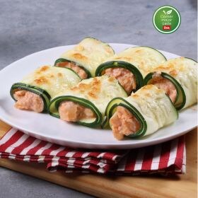 receta canelones de calabacín con pollo y ricotta