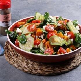 receta ensalada de calabaza y calabacín con queso feta