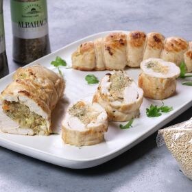 receta pavo relleno de verduras y quinoa