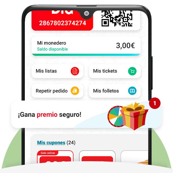 Encuentra 'La ruleta de Junio' en la sección 'Gana premios con Dia' en tu APP