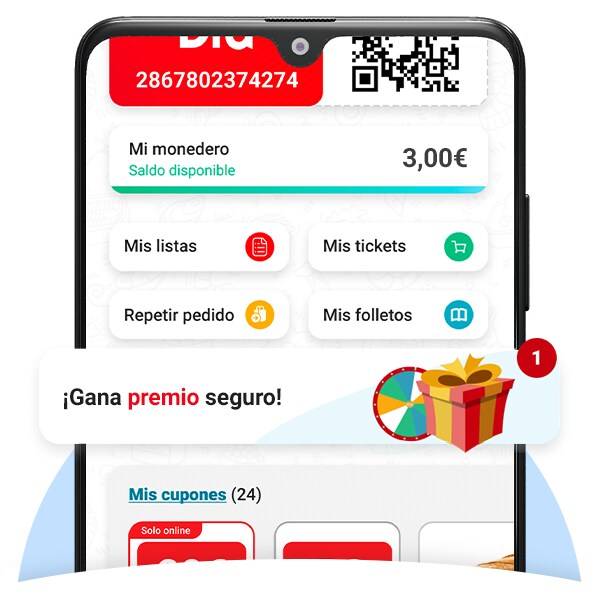 Encuentra 'La ruleta de Junio' en la sección 'Gana premios con Dia' en tu APP