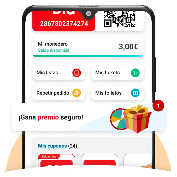 Encuentra 'La ruleta de Junio' en la sección 'Gana premios con Dia' en tu APP