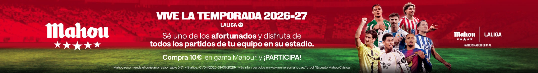 Vive la temporada 2026-27 de La Liga con Mahou y Dia