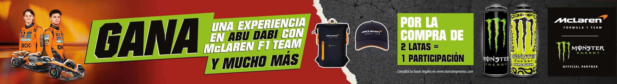 Gana una experiencia a Abu Dabi con Monster Energy x McLaren F1 Team Gana una experiencia a Abu Dabi con Monster Energy x McLaren F1 Team