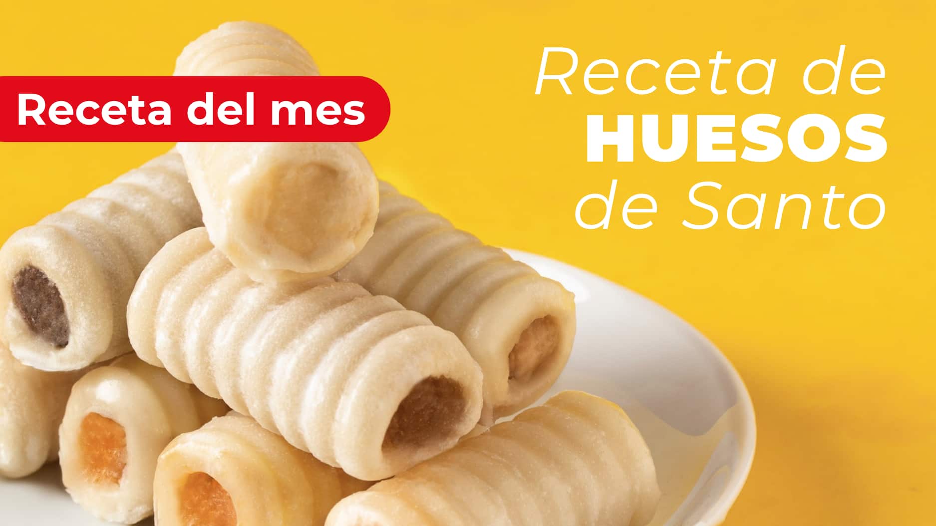 Imagen de un plato con huesos de santo recién preparados