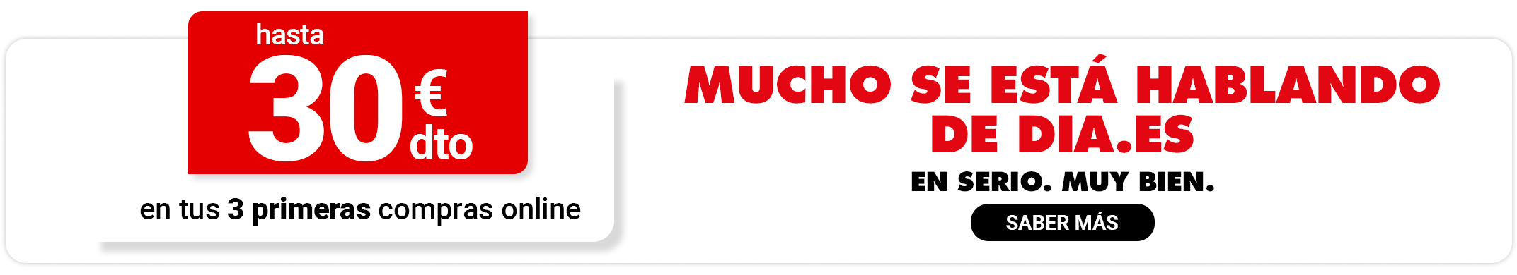 30€ de descuento en tus 3 primeras compras online