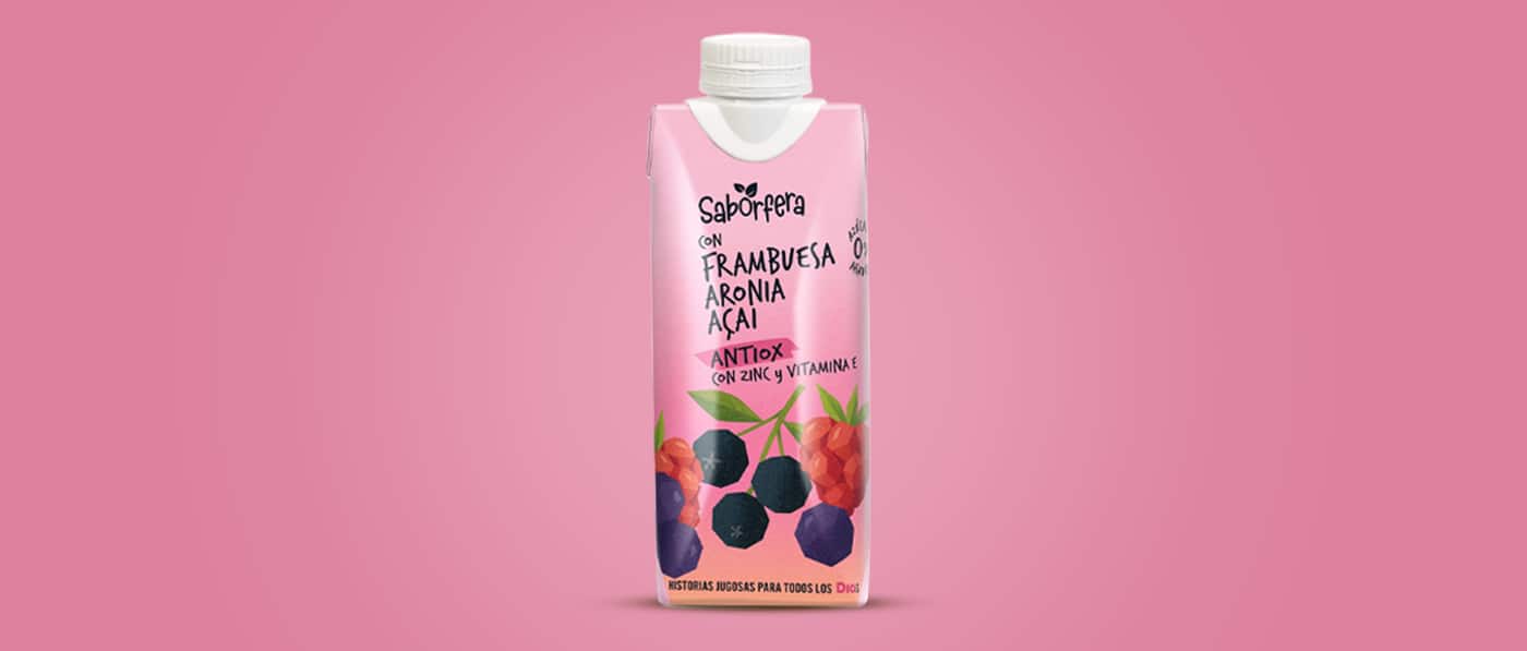 Bebida de zumo con frambuesa antiox Dia Saborfera 330 ml
