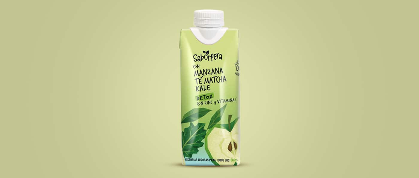 Bebida de zumo con té matcha detox Dia Saborfera 330 ml