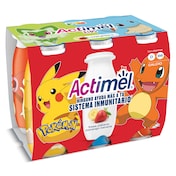 Yogur líquido de fresa y plátano Actimel pack 6 x 100 g