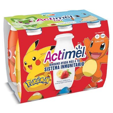 Yogur líquido de fresa y plátano ACTIMEL  6 unidades PACK 600 GR-0