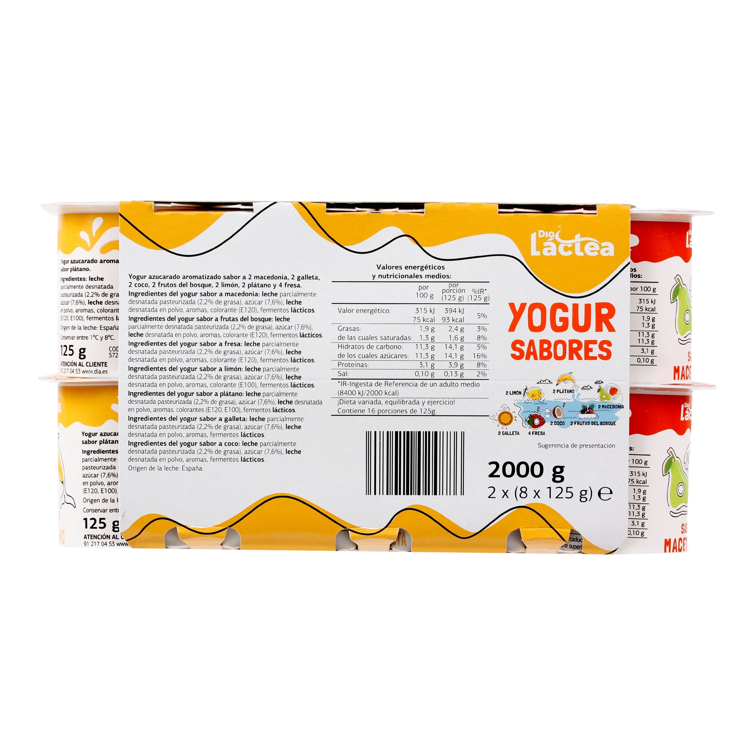 Yogur sabores Dia Láctea 16 x 125 g