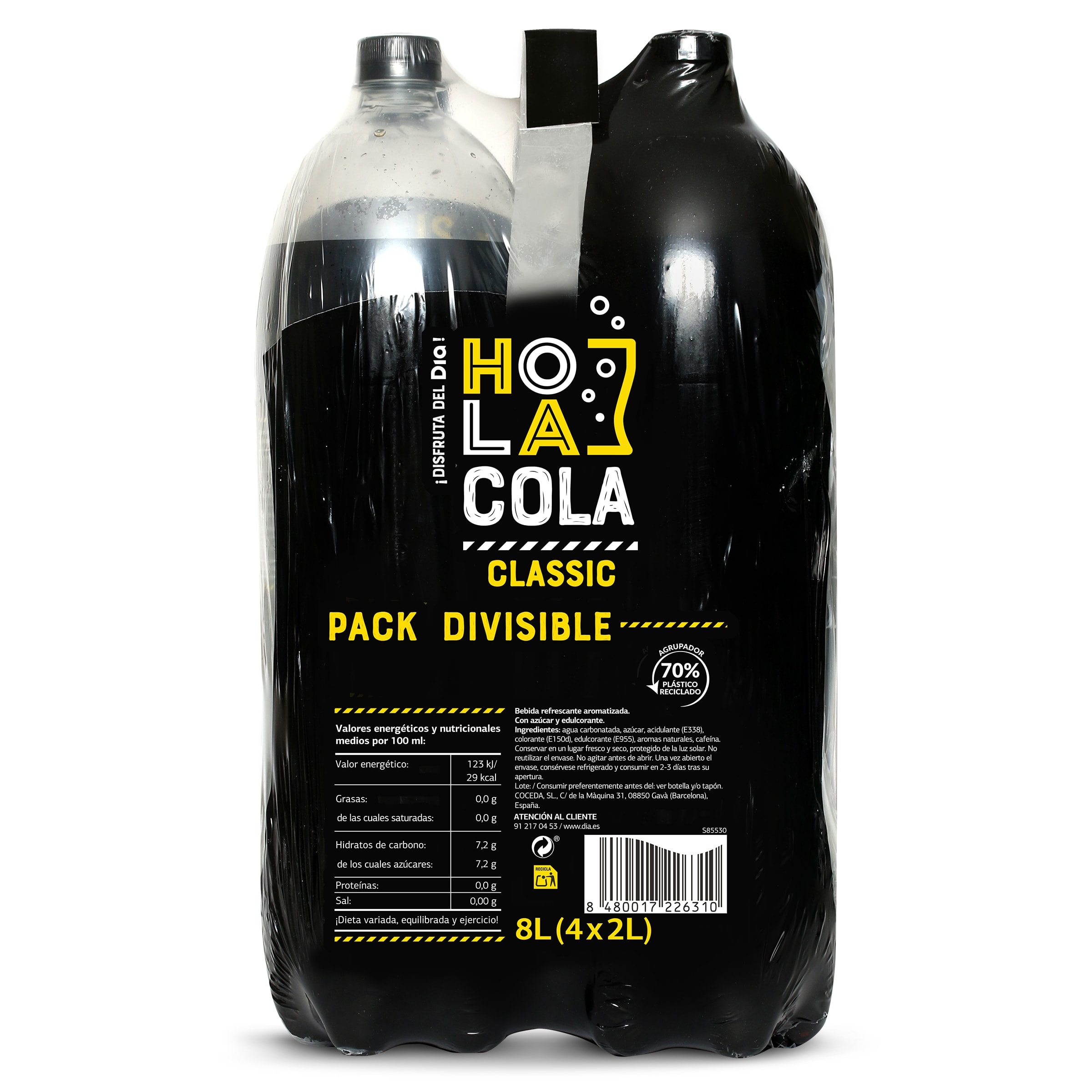 Refresco de cola Dia Hola Cola pack 4 x 2 L
