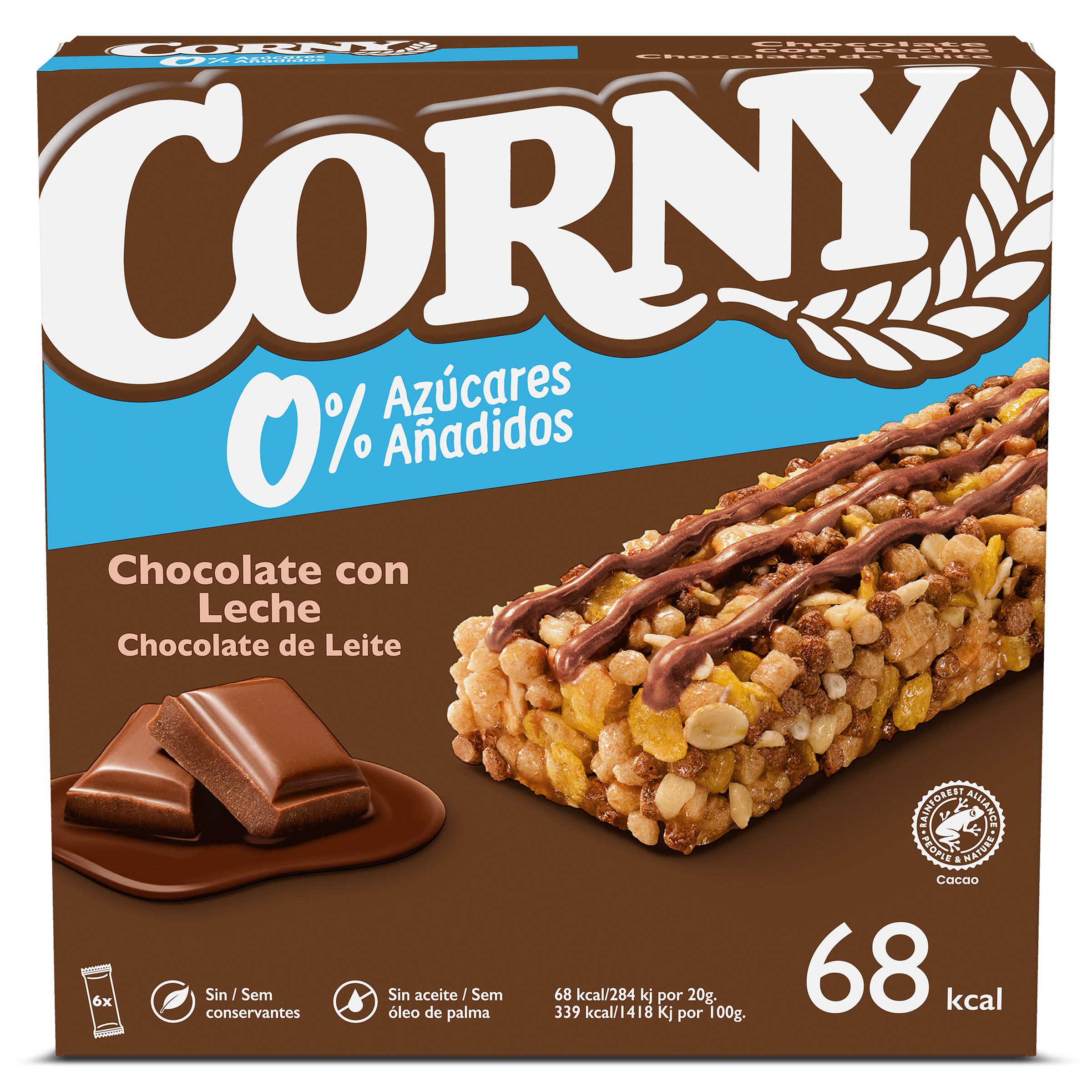 Barritas de cereales con chocolate con leche Corny 120 g