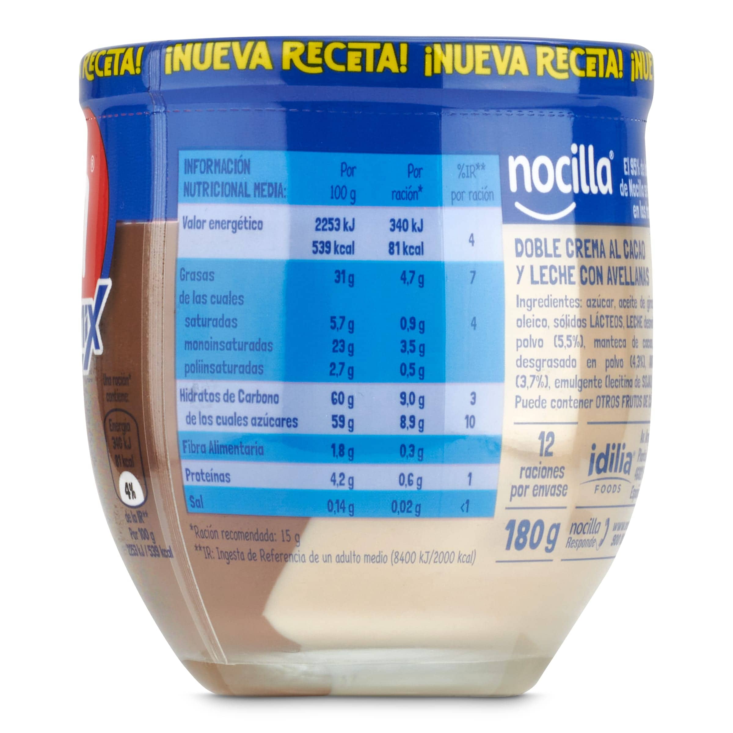 Crema de cacao y leche de avellanas dúo Nocilla 180 g
