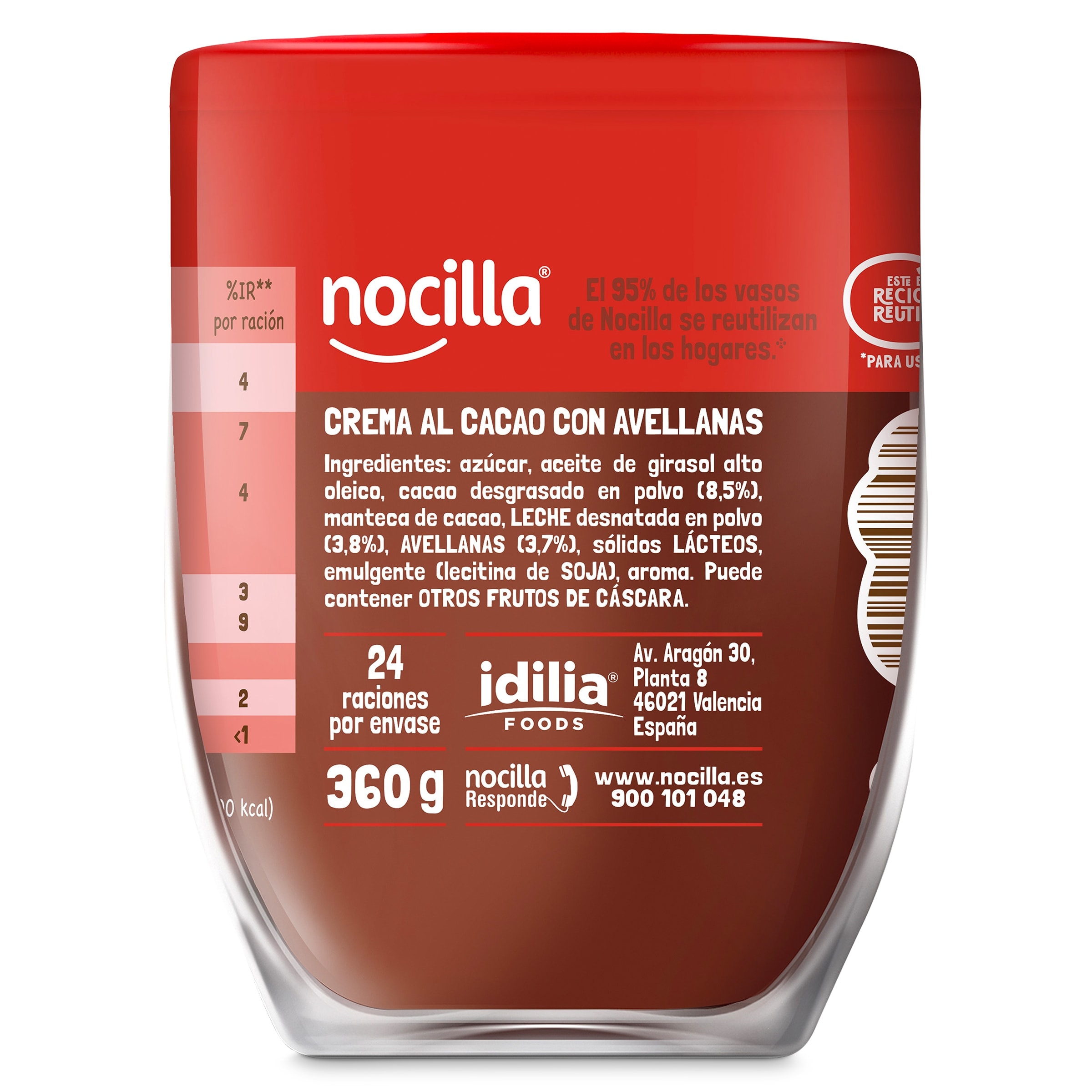 Crema de cacao con avellanas original Nocilla 360 g