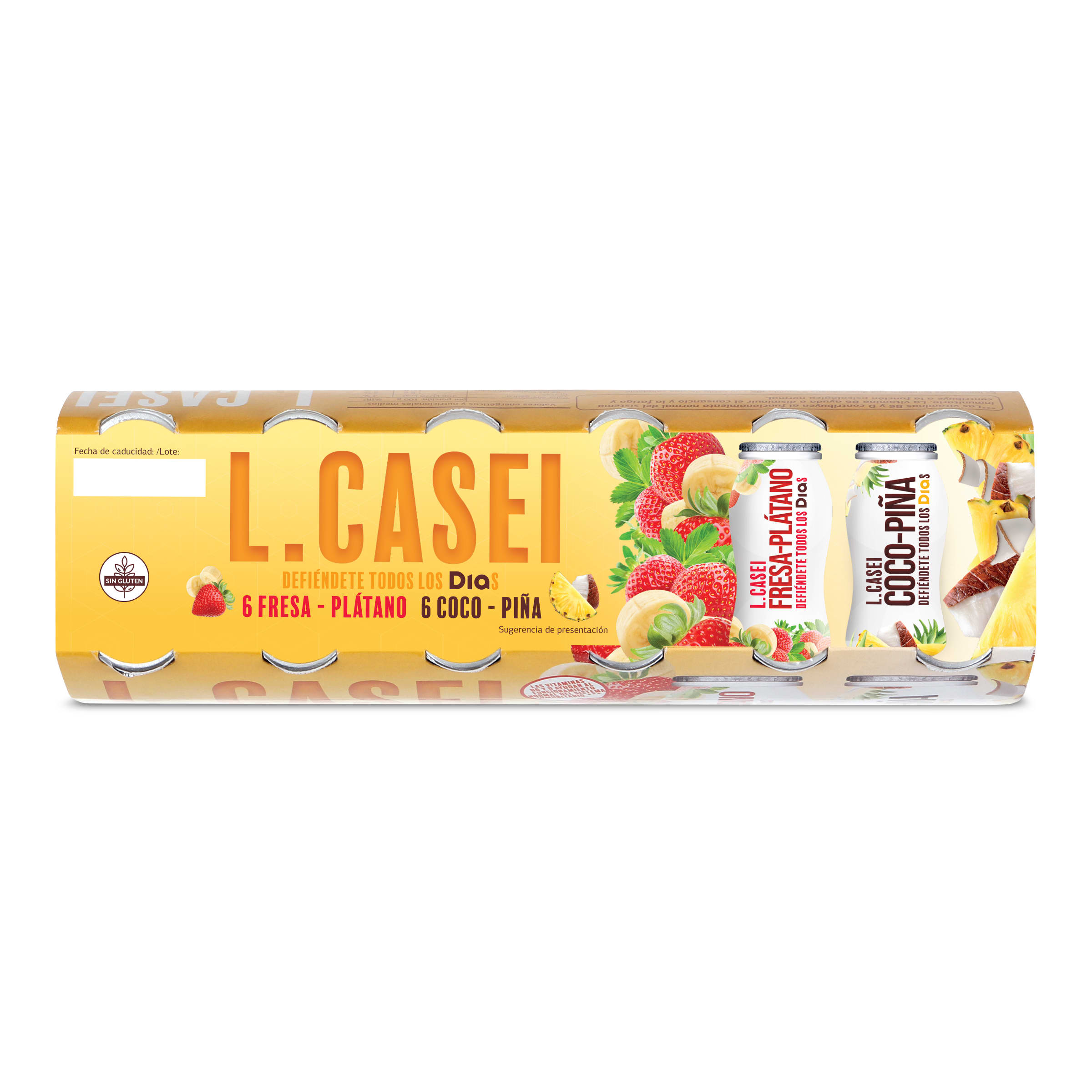 L-Casei fresa-plátano y coco-piña Dia 12 x 100 g