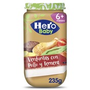 Verduritas con pollo y ternera Hero frasco 235 g