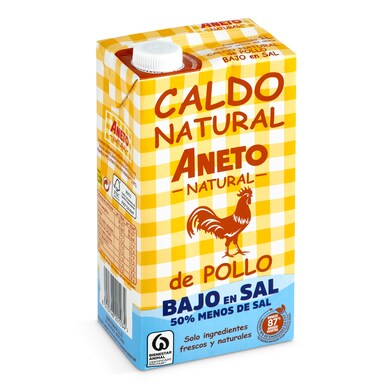 Caldo de pollo bajo en sal Aneto brik 1 l-0 Caldo de pollo bajo en sal Aneto brik 1 l-0