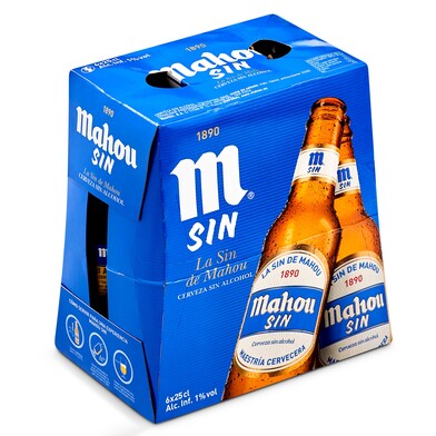 Cerveza sin alcohol Mahou botella 6 x 25 cl-0