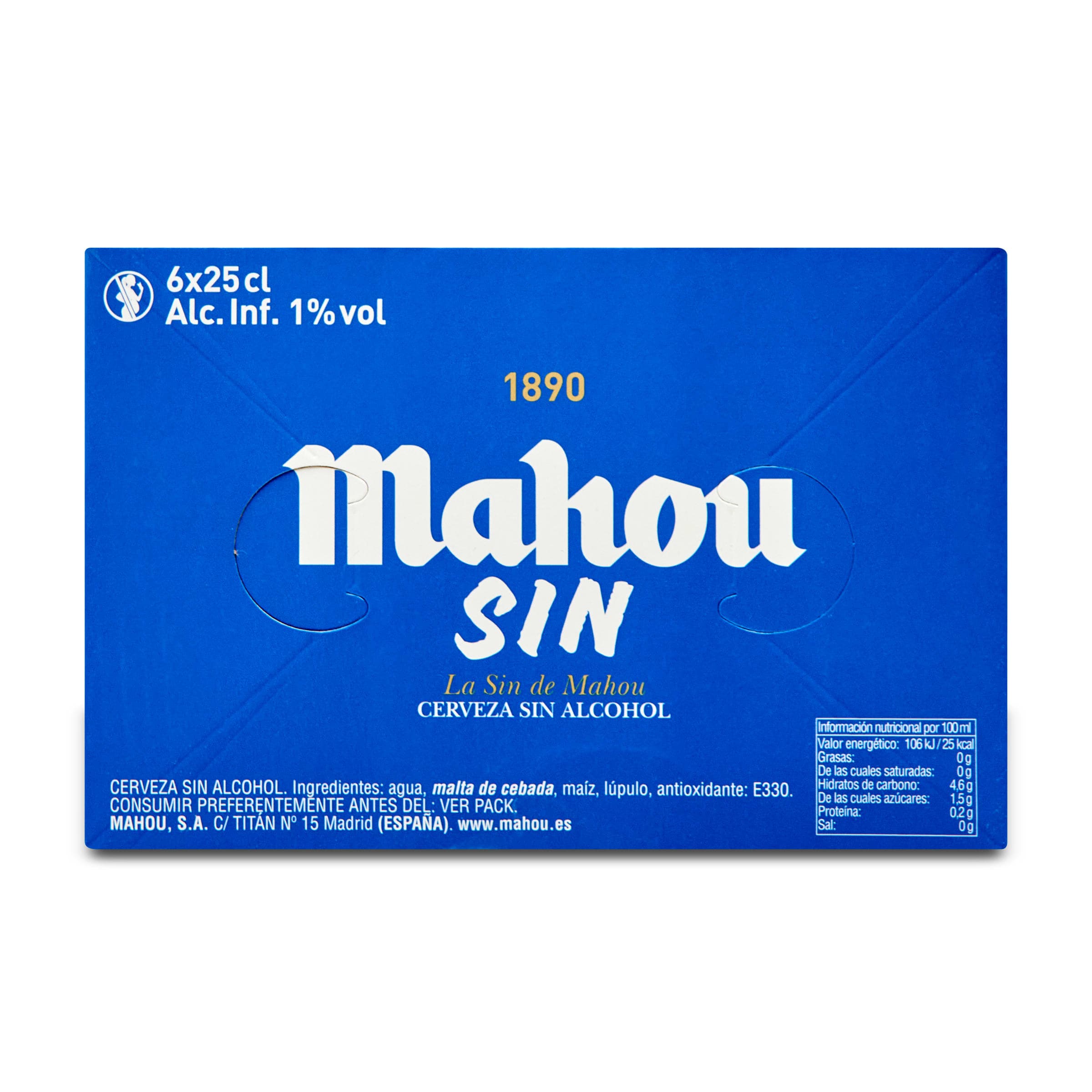 Cerveza sin alcohol Mahou pack 6 x 25 cl