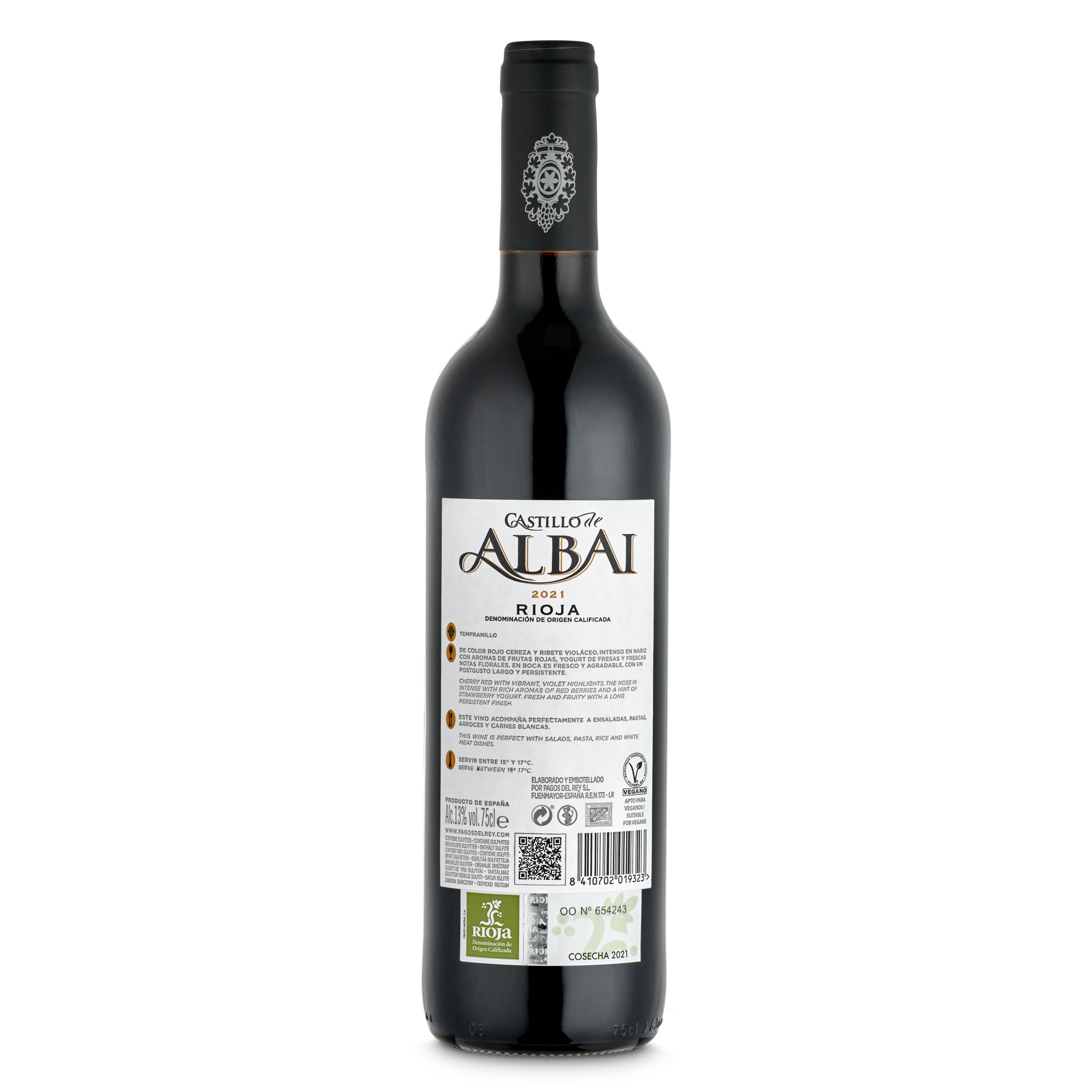 Vino tinto D.O. Rioja Castillo de Albai 75 cl