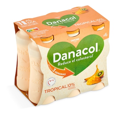Bebida láctea tropical Danacol pack 6 x 100 g-0