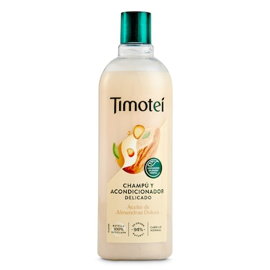 Champú y acondicionador dos en uno delicado cabello normal Timotei botella 400 ml-0