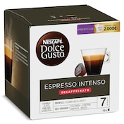 Café en cápsulas espresso intenso descafeinado Nescafé Dolce Gusto caja 16 unidades