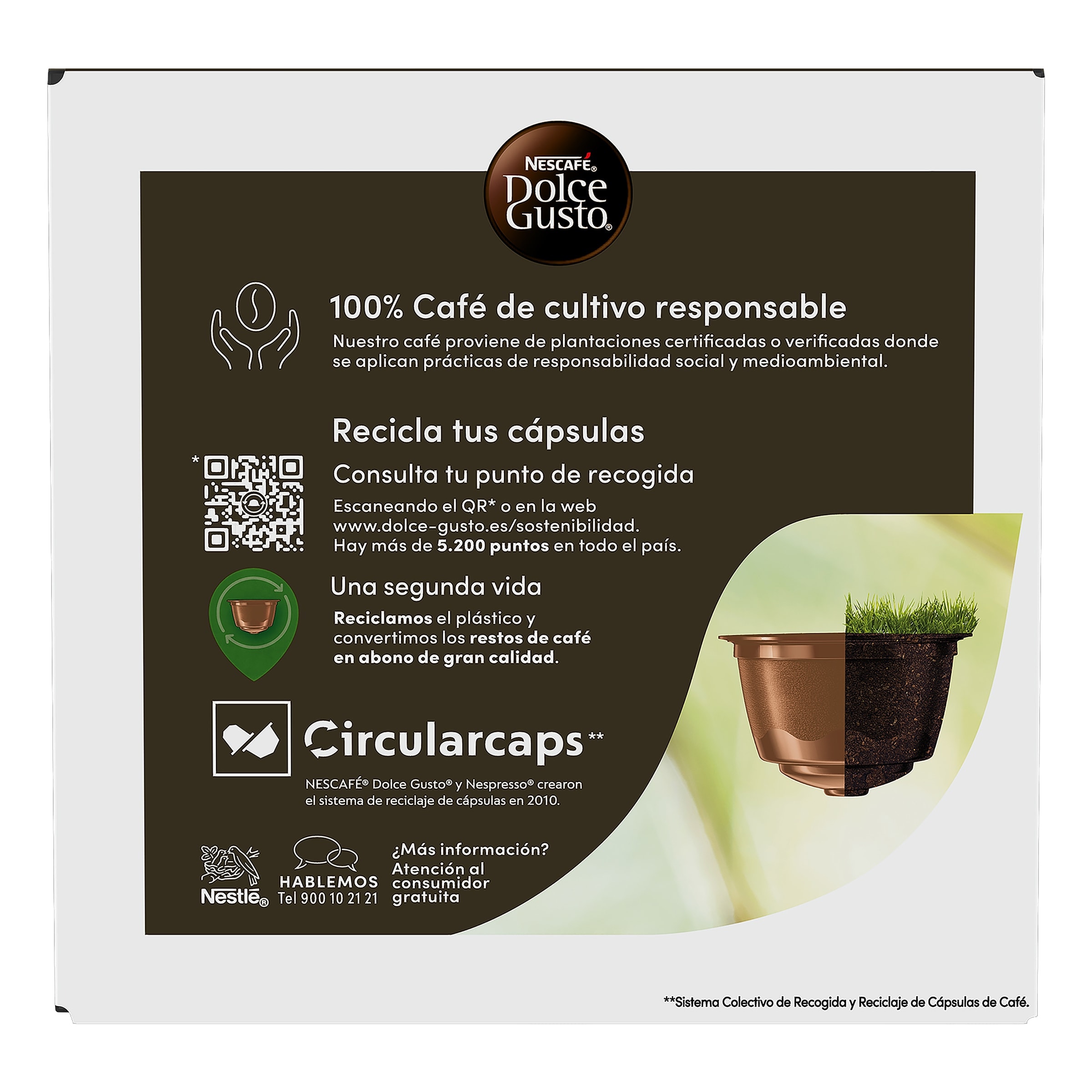 Cápsulas de café expresso descafeinado intenso Dolce Gusto 16 unidades