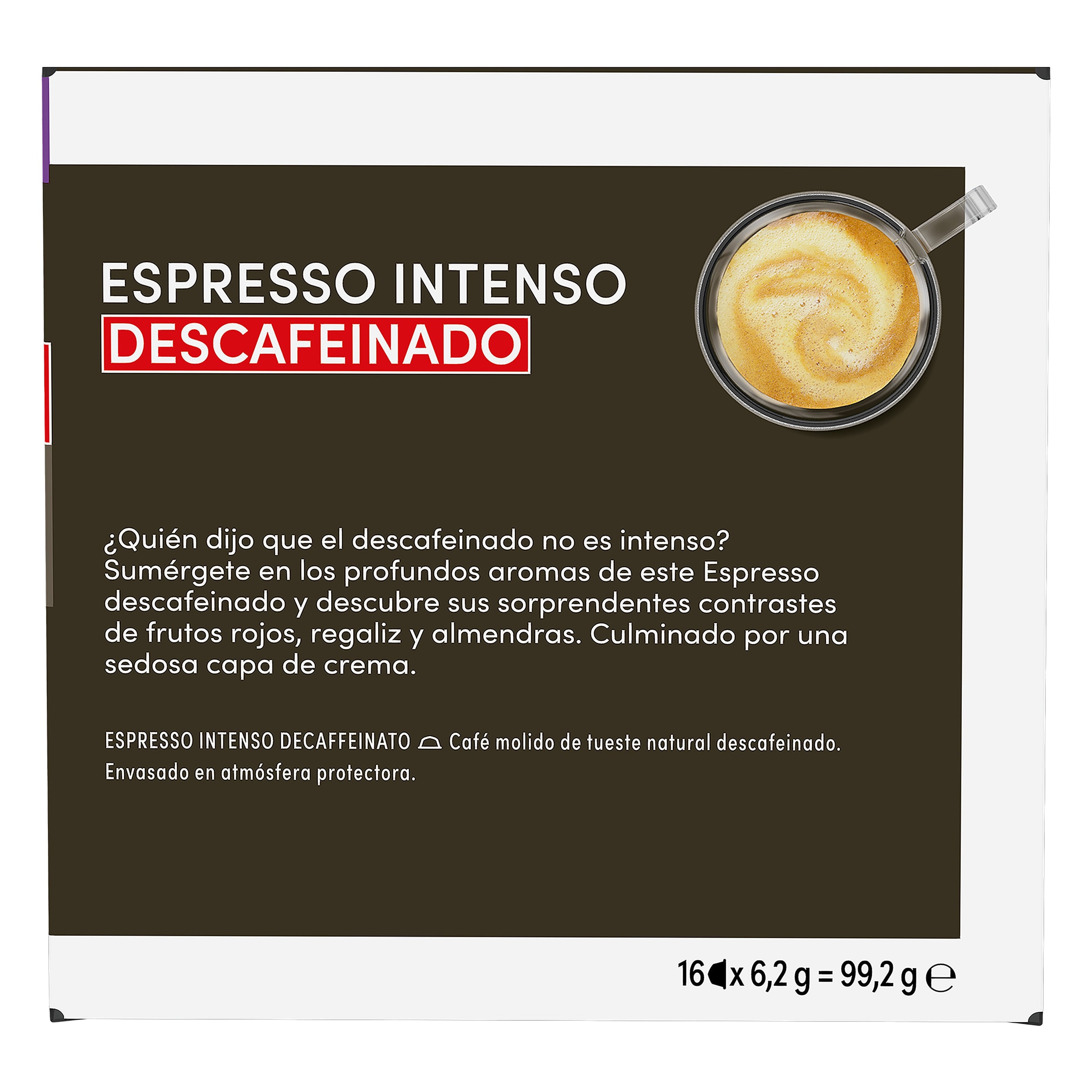 Cápsulas de café expresso descafeinado intenso Dolce Gusto 16 unidades