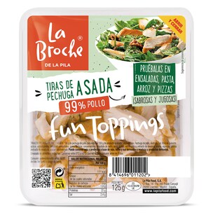 Tiras de pechuga de pollo asado La pila 125 g