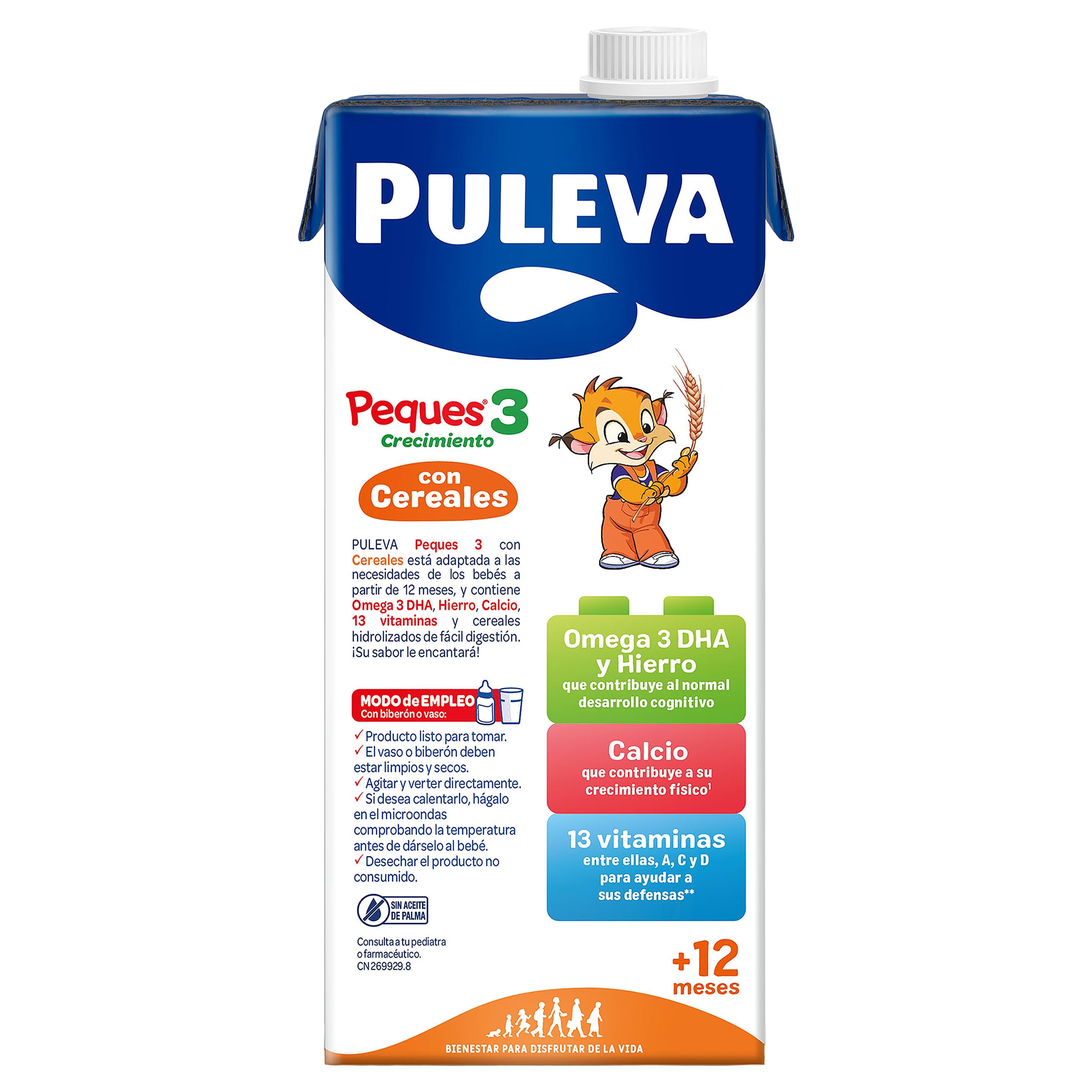 Leche infantil crecimiento con cereales Peques 3 Puleva 1 L