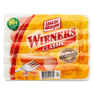 Salchichas cocidas wieners OSCAR MAYER BOLSA 200 GR-1 Salchichas cocidas wieners OSCAR MAYER BOLSA 200 GR-1