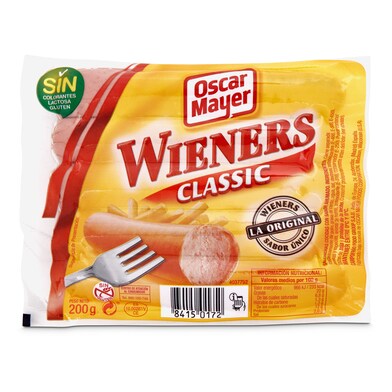 Salchichas cocidas wieners Oscar mayer bolsa 200 g-0 Salchichas cocidas wieners Oscar mayer bolsa 200 g-0