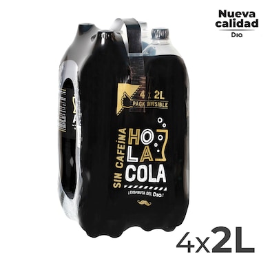 Refresco de cola sin cafeína Hola Cola botella 4 x 2 l-0