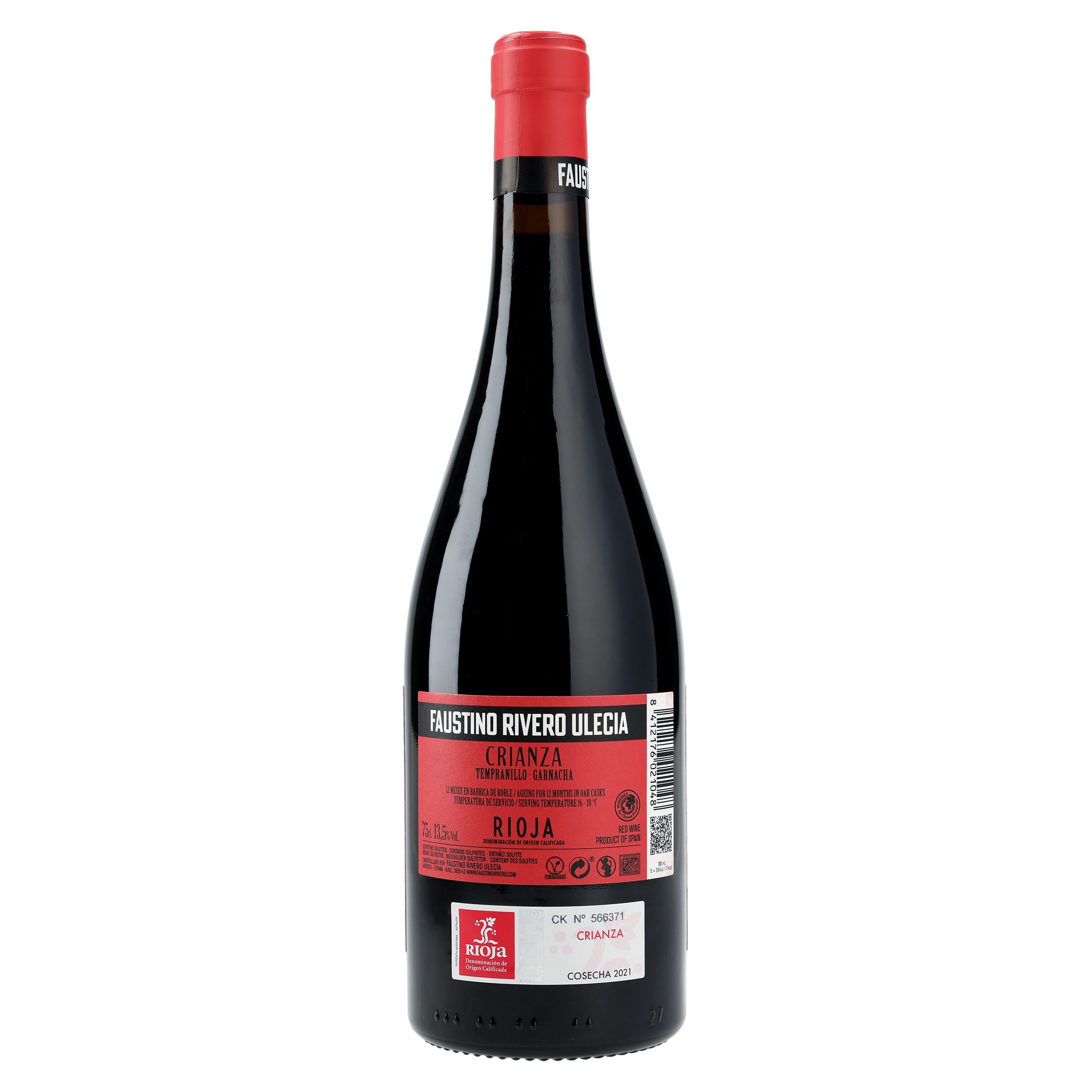 Vino tinto crianza D.O. Rioja Faustino Rivero 75 cl