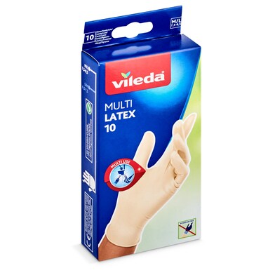 Guantes desechables de látex multiusos talla M/L Vileda caja 10 unidades-0 Guantes desechables de látex multiusos talla M/L Vileda caja 10 unidades-0