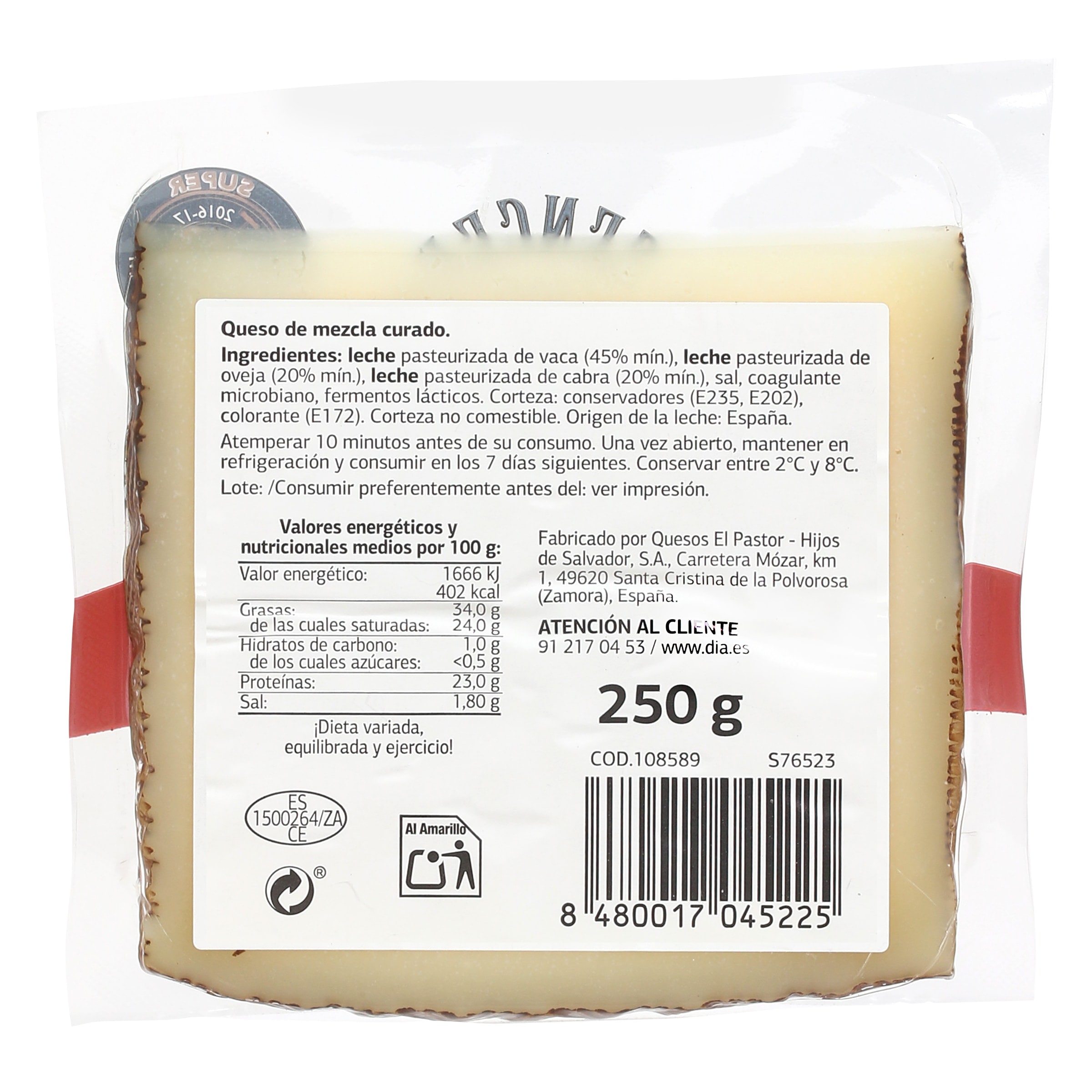 Queso curado Dia El Cencerro 250 g